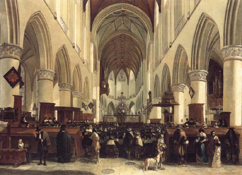 BLEKER, Gerrit Claesz THe Interior of the Grote Kerk,Haarlem France oil painting art